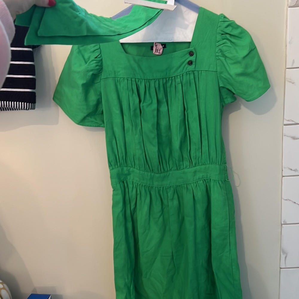 Green mid to shin length dress